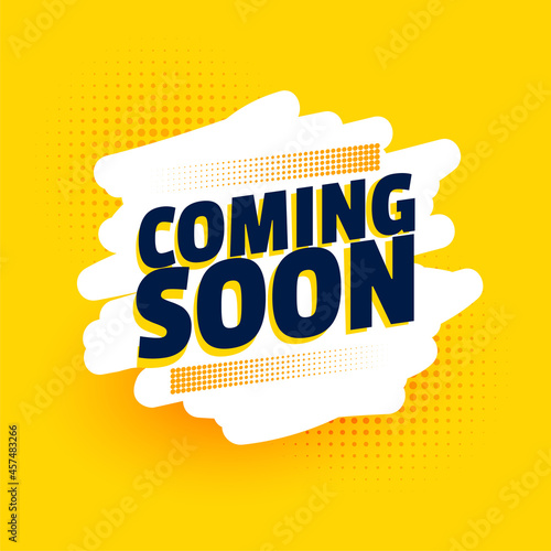 stylish coming soon yellow banner design
