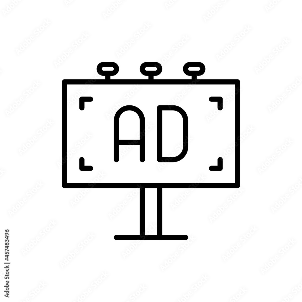 Billboard thin line icon, outdoor advertising. Modern vector illustration. Billboard thin line icon, outdoor advertising. Modern vector illustration.