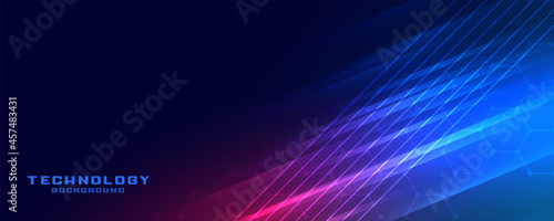 shiny glowing technology lines banner design