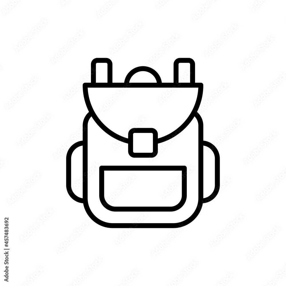 Obraz premium Backpack thin line icon. Back to school. Modern vector illustration.