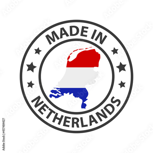 Made in Netherlands icon. Stamp sticker. Vector illustration
