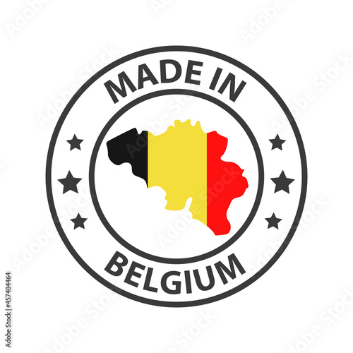 Made in Belgium icon. Stamp sticker. Vector illustration