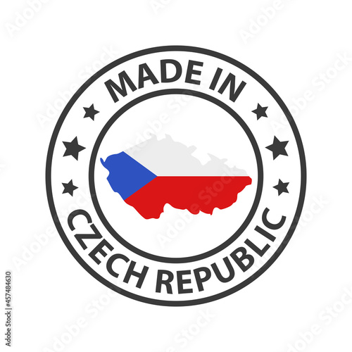 Made in Czech Republic icon. Stamp sticker. Vector illustration