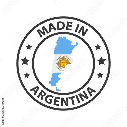 Made in Argentina icon. Stamp sticker. Vector illustration