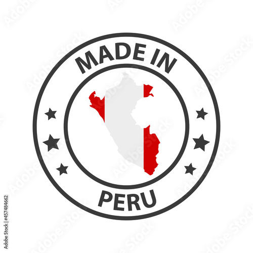Made in Peru icon. Stamp sticker. Vector illustration