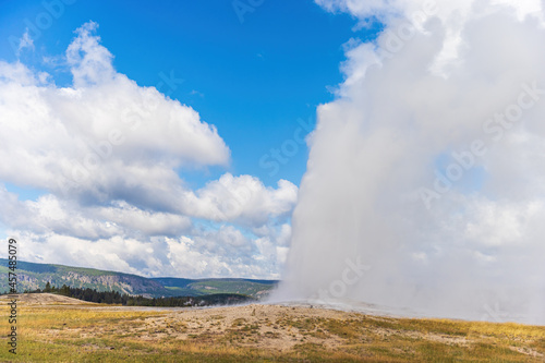 Eruption of Old Faithful geyser at Yellowstone National Park