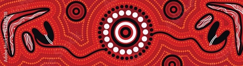 Red landscape aboriginal dot artwork