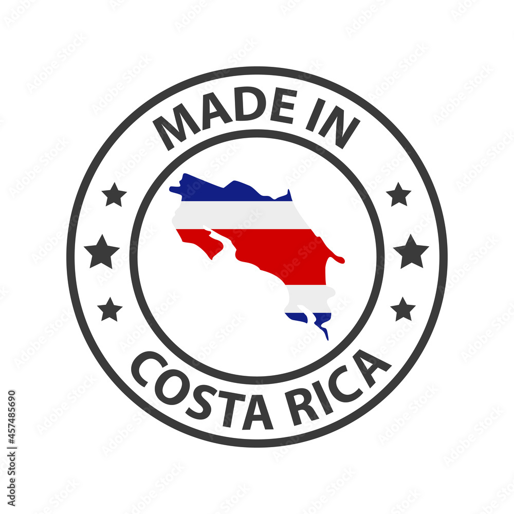 Made in Costa Rica icon. Stamp sticker. Vector illustration Made in Costa Rica icon. Stamp sticker. Vector illustration
