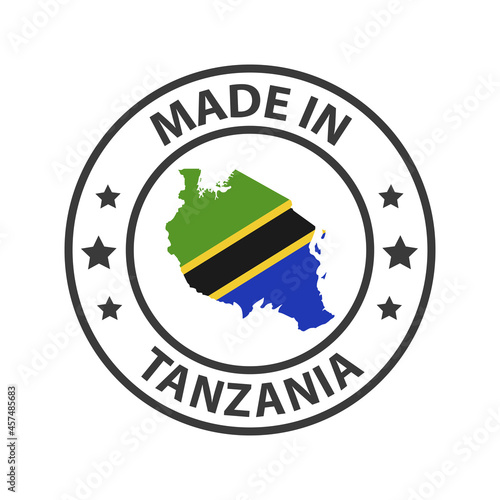 Made in Tanzania icon. Stamp sticker. Vector illustration