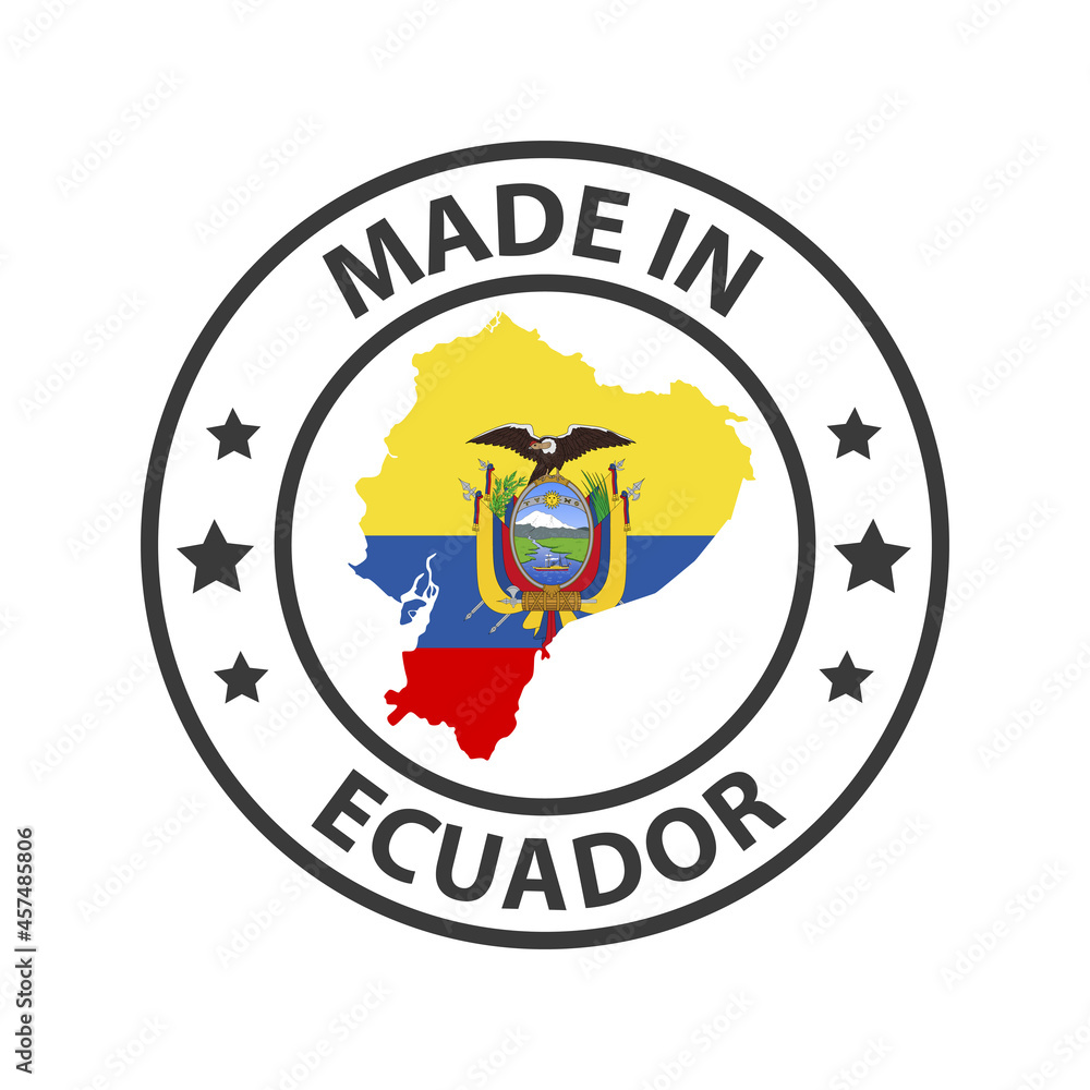 Made in Ecuador icon. Stamp sticker. Vector illustration