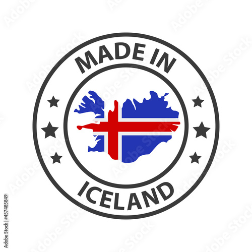Made in Iceland icon. Stamp sticker. Vector illustration