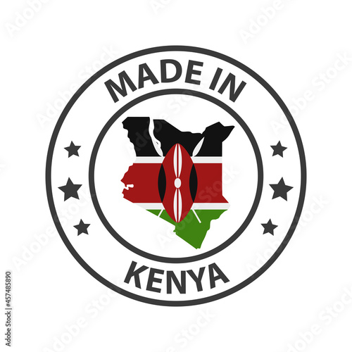 Made in Kenya icon. Stamp sticker. Vector illustration