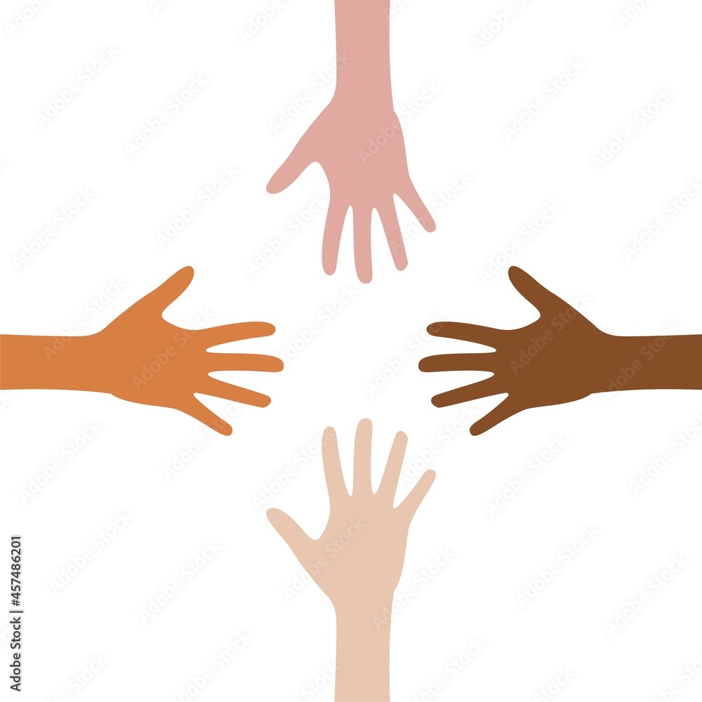 Teamwork hands icon isolated on white background