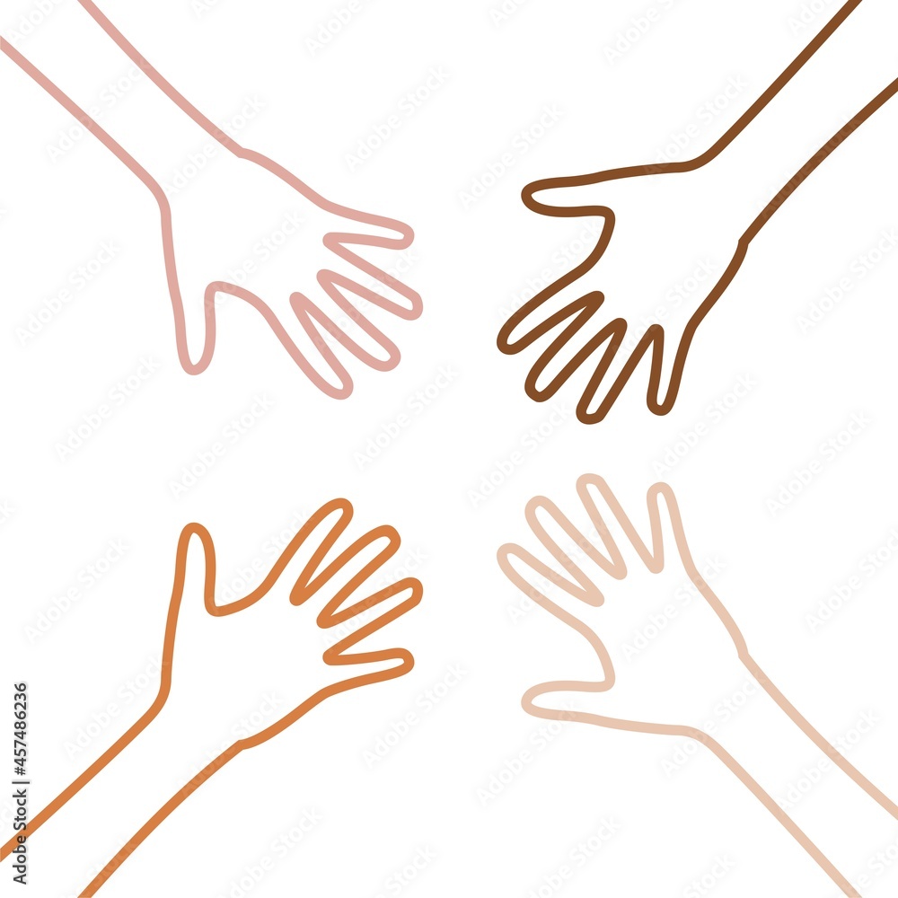 Teamwork hands icon isolated on white background Teamwork hands icon isolated on white background