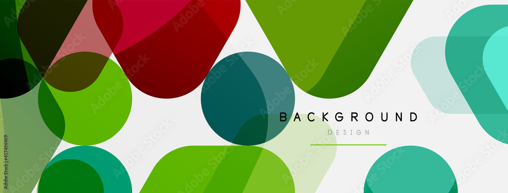 Color bubbles and rounded geometric shapes on white. Vector geometric minimal abstract background for wallpaper, banner, background, landing page Color bubbles and rounded geometric shapes on white. Vector geometric minimal abstract background for wallpaper, banner, background, landing page