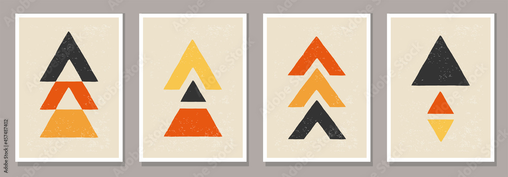 Set of minimal 20s geometric design posters, vector template Set of minimal 20s geometric design posters, vector template