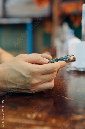 person using smartphone