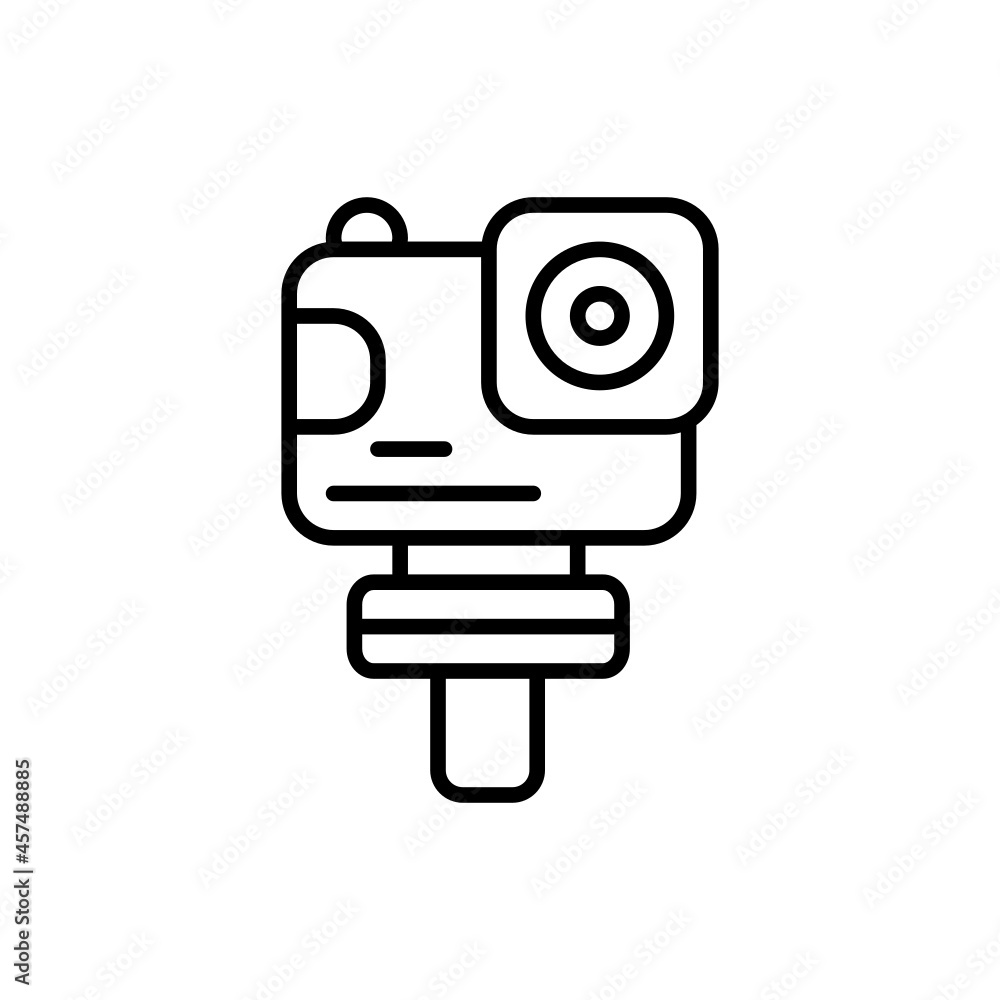 Vector illustration of line icon design. Action camera icon. Suitable for use in applications, websites, social media, brochures, etc Vector illustration of line icon design. Action camera icon. Suitable for use in applications, websites, social media, brochures, etc
