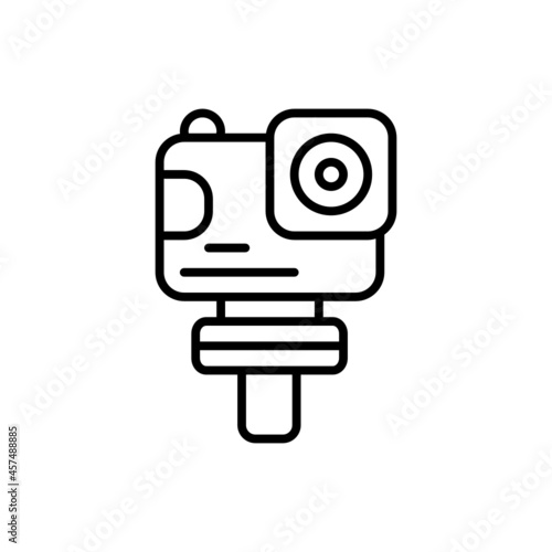 Vector illustration of line icon design. Action camera icon. Suitable for use in applications, websites, social media, brochures, etc