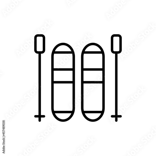 Vector illustration of line icon design. Snowboard icon. Suitable for use in applications, websites, social media, brochures, etc