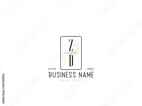 ZD Logo Letter, monogram zd z d logo icon for wedding fashion or any type of business