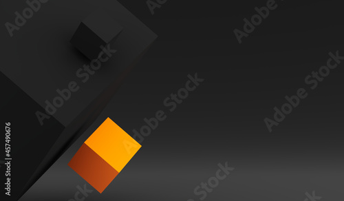 Abstract 3d render of composition with cubes  modern background design. 3d rendering