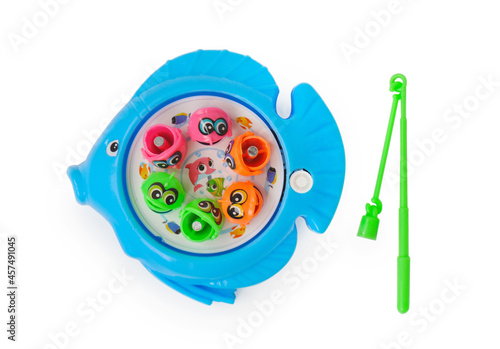 Fishing kids game isolated on white background