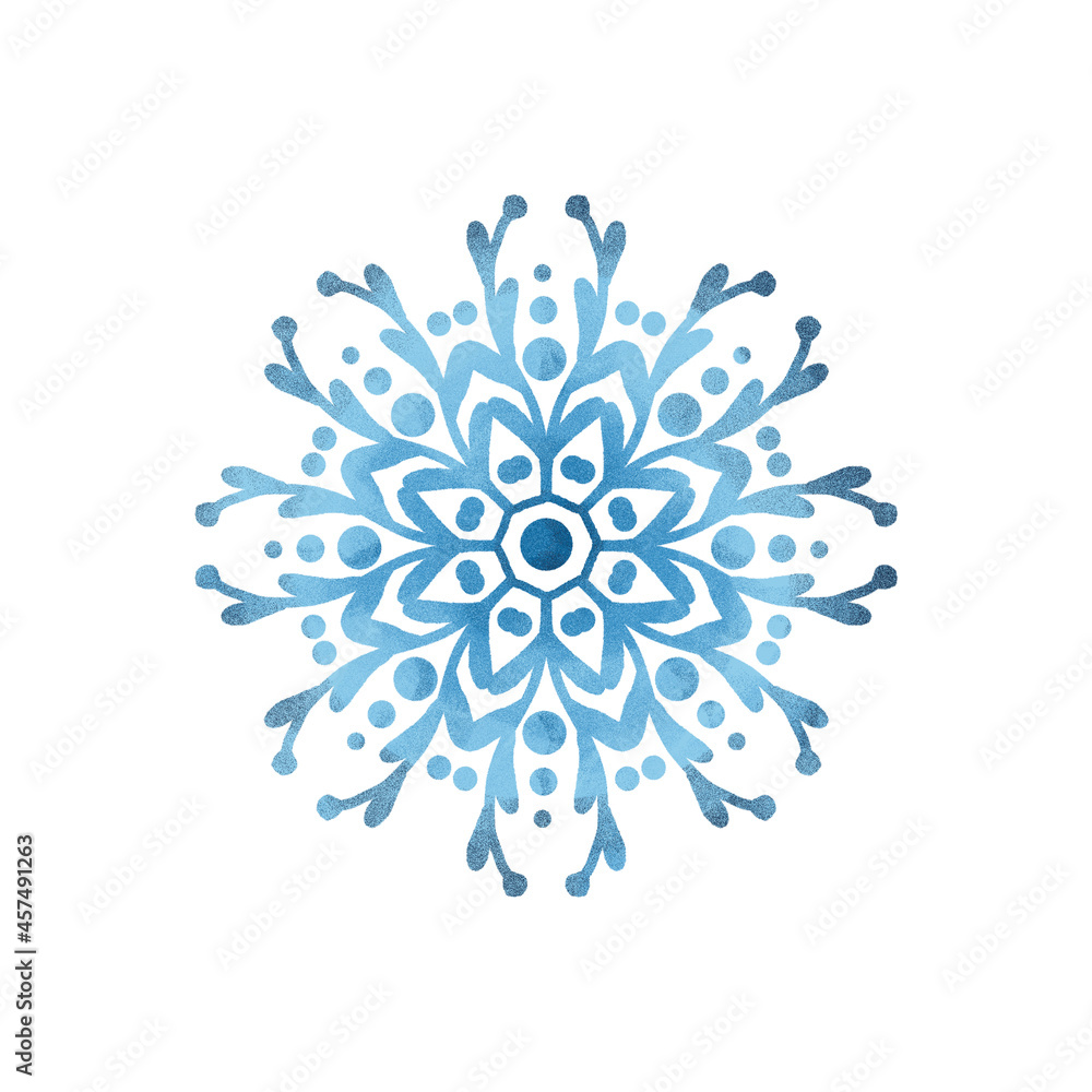 Winter blue snowflake on white background. Winter blue snowflake on white background.