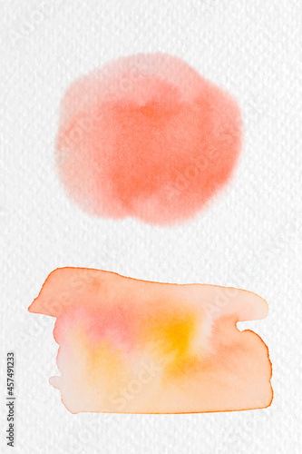 Abstract orange and yellow watercolor splash vector