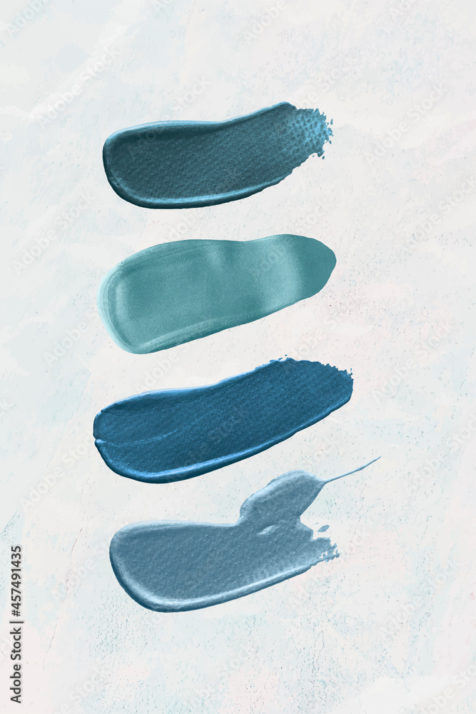 Obraz premium Metallic blue brush strokes collection vector