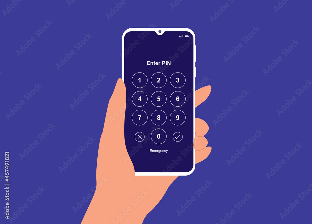 A Person's Hand Holding Smartphone With Lock Screen Display.