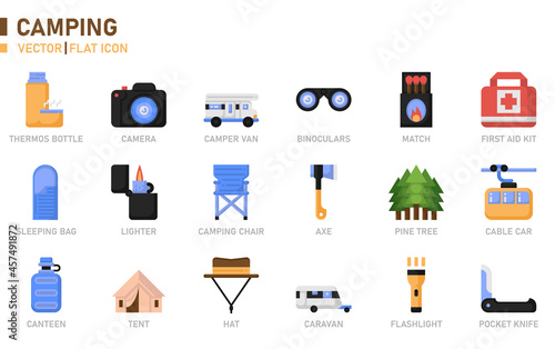 Camping icon for website, application, printing, document, poster design, etc.