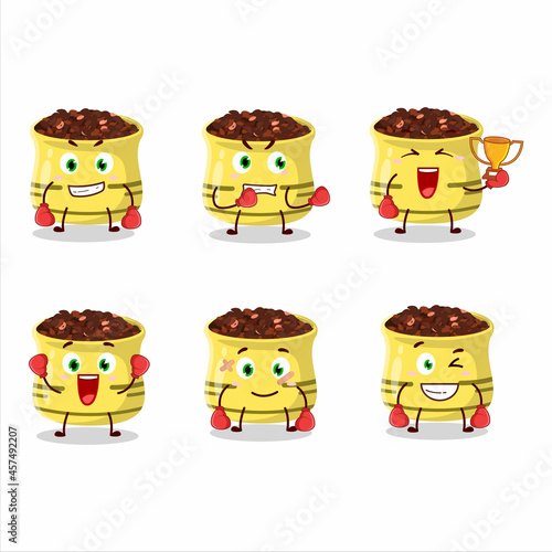 A sporty dried tomato boxing athlete cartoon mascot design