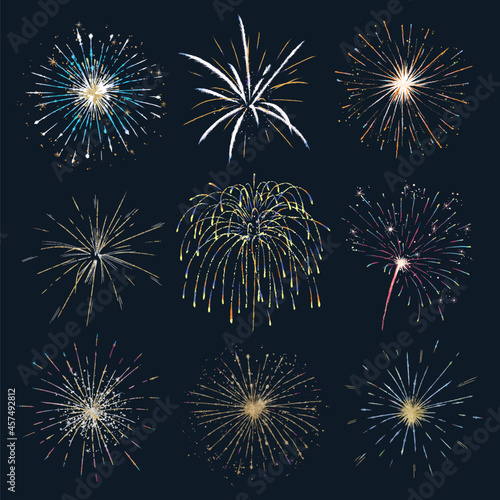 Beautiful firework element graphic vector collection