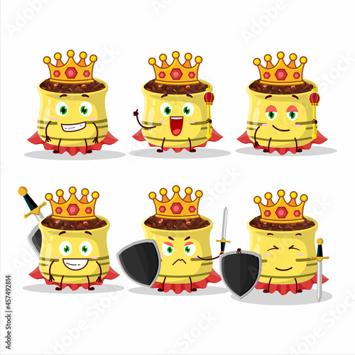 A Charismatic King dried tomato cartoon character wearing a gold crown