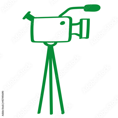 Handgezeichnete Videokamera in grün (ID: 457493690)