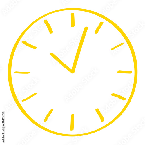 Handgezeichnete Uhr in gelb (ID: 457493696)