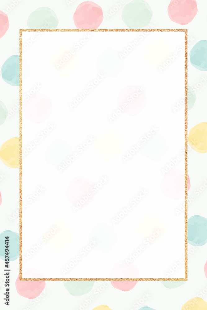 Blank colorful golden frame seamless pattern vector