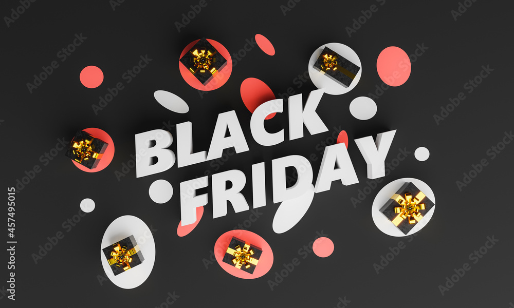 BLACK FRIDAY poster with gifts