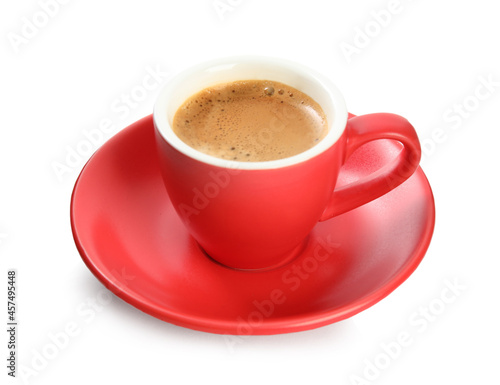 Fototapeta Naklejka Na Ścianę i Meble -  Cup of tasty coffee isolated on white