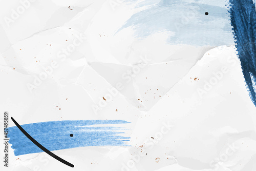 Blue brushstroke on a crumpled paper background vector