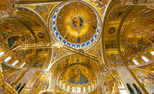 Saint Sava Orthodox Church Interior, Belgrade, Serbia.