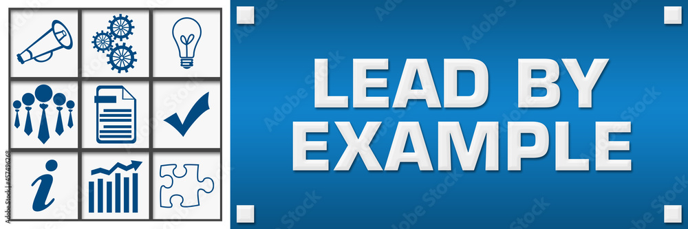 Lead By Example Business Symbols Grid Left 