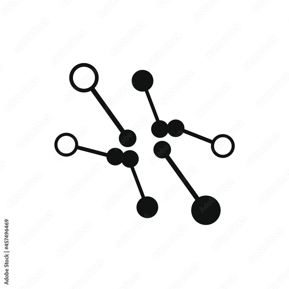 several small circles that are connected by lines and stick together several small circles that are connected by lines and stick together