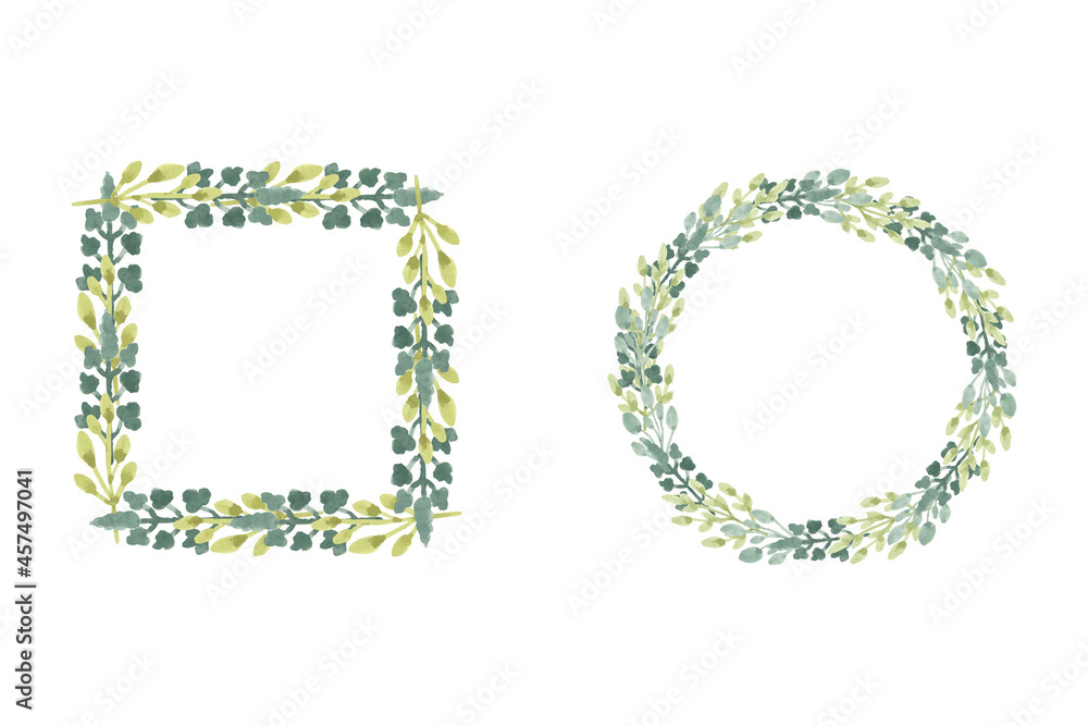 leaves wreath watercolor