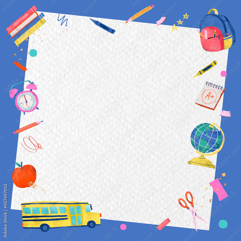 Blue back to school frame vector Blue back to school frame vector