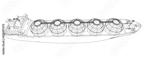 Large gas tanker or LNG carrier. Vector