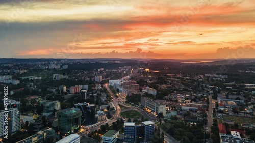 Aerial drone view of Chisinau  Moldova