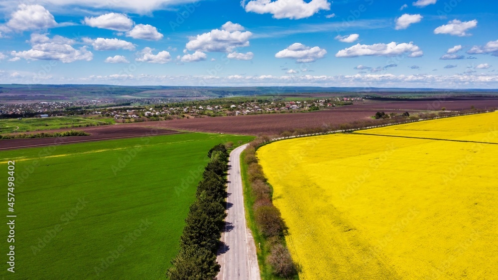 Obraz premium Aerial drone view of nature in Moldova