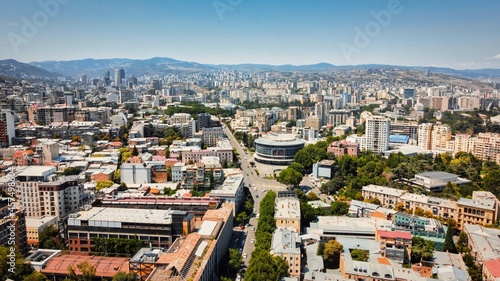 Fototapeta Naklejka Na Ścianę i Meble -  Aerial drone view of Tbilisi, Georgia